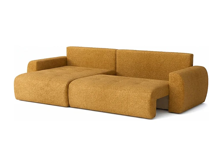 Élégant canapé d'angle convertible gauche IVO XL 280x142 cm, en tissu CENTAUR 8 miel