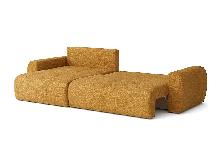 Élégant canapé d'angle convertible gauche IVO XL 280x142 cm, en tissu CENTAUR 8 miel