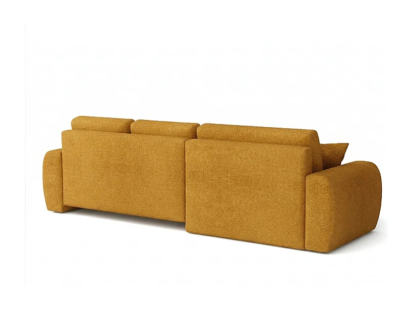 Élégant canapé d'angle convertible gauche IVO XL 280x142 cm, en tissu CENTAUR 8 miel