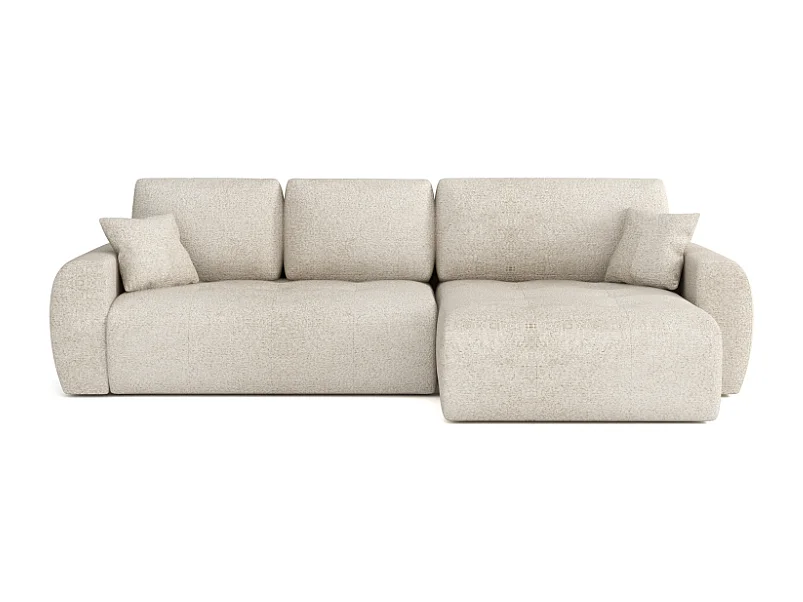 Élégant canapé d'angle convertible droit IVO XL 280x142 cm, en tissu CENTAUR 1 blanc