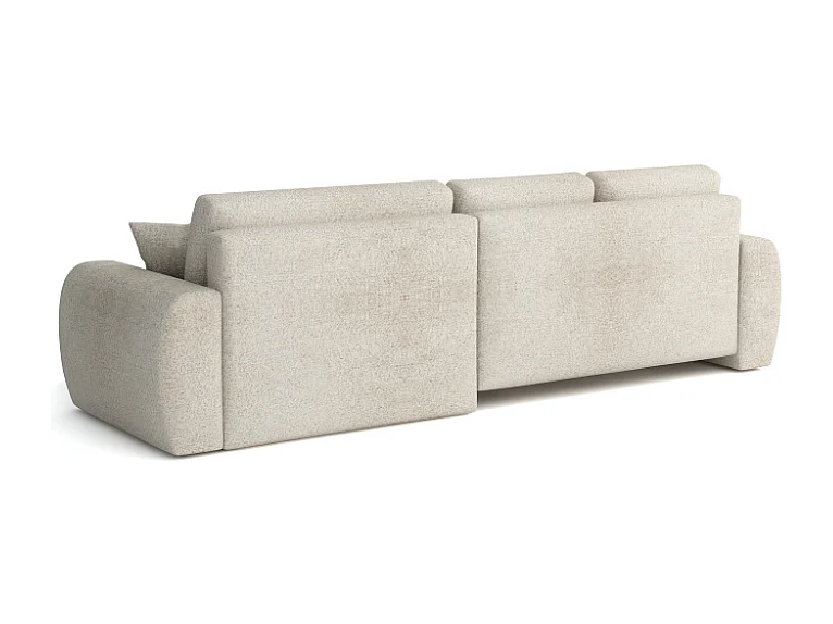 Élégant canapé d'angle convertible droit IVO XL 280x142 cm, en tissu CENTAUR 1 blanc