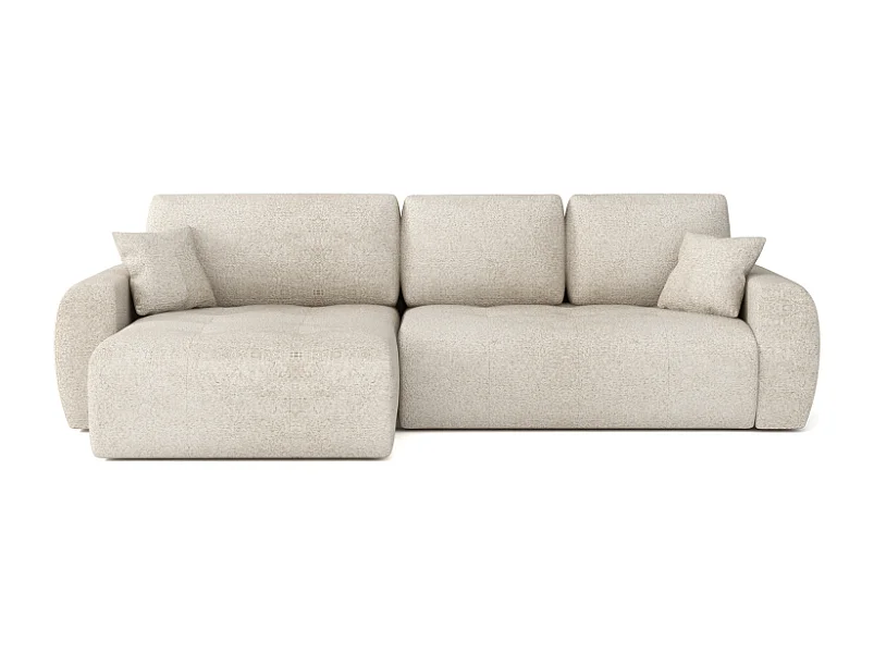 Élégant canapé d'angle convertible gauche IVO XL 280x142 cm, en tissu CENTAUR 1 blanc