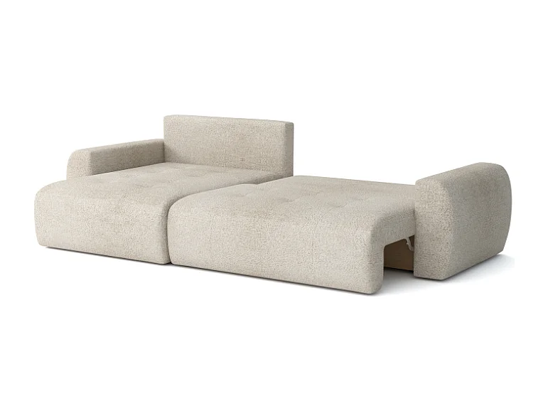 Élégant canapé d'angle convertible gauche IVO XL 280x142 cm, en tissu CENTAUR 1 blanc