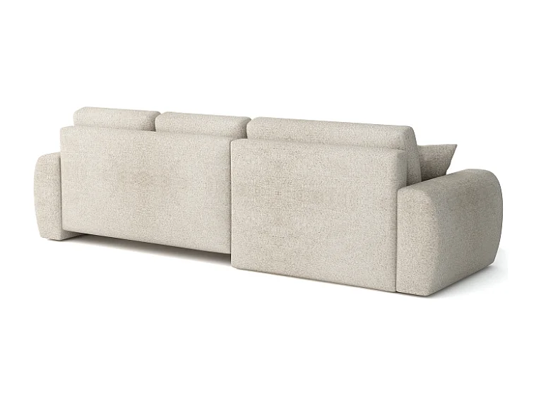 Élégant canapé d'angle convertible gauche IVO XL 280x142 cm, en tissu CENTAUR 1 blanc