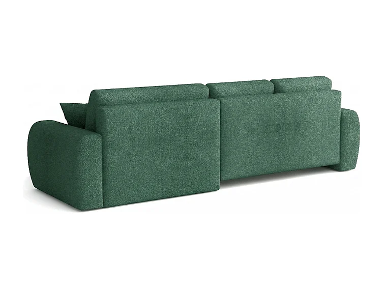 Élégant canapé d'angle convertible droit IVO XL 280x142 cm, en tissu CENTAUR 12 vert bouteille