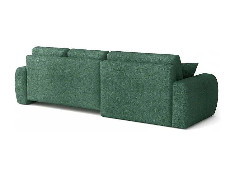 Élégant canapé d'angle convertible gauche IVO XL 280x142 cm, en tissu CENTAUR 12 vert bouteille