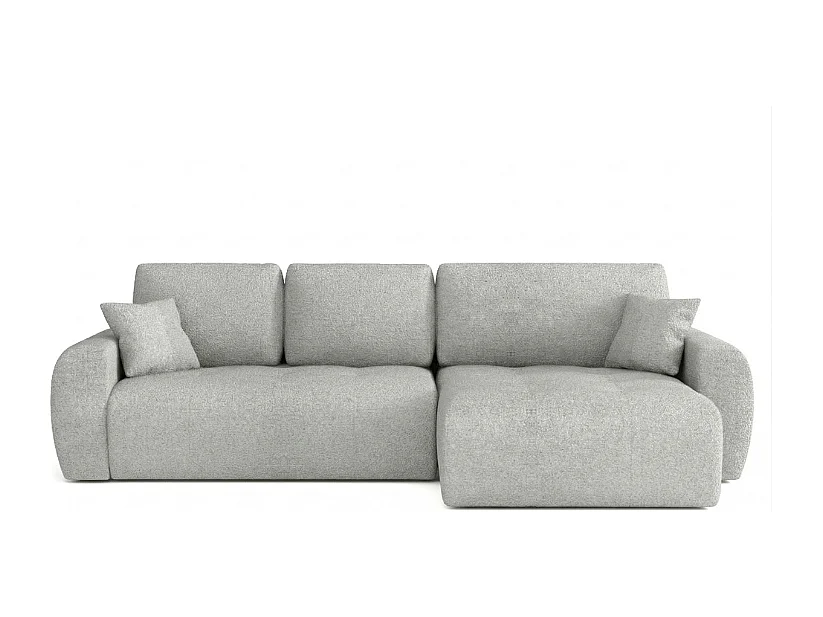 Élégant canapé d'angle convertible droit IVO XL 280x142 cm, en tissu CENTAUR 14 gris