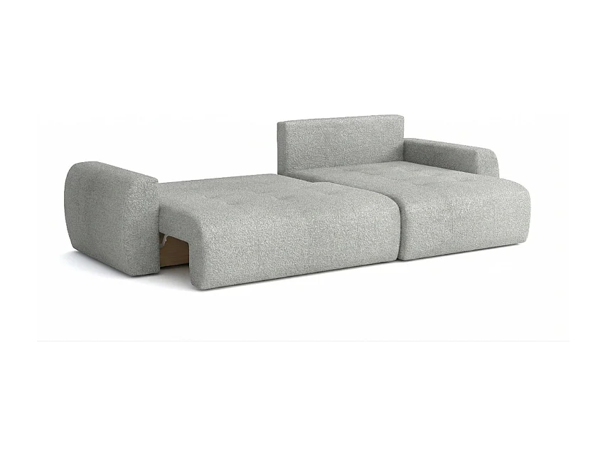 Élégant canapé d'angle convertible droit IVO XL 280x142 cm, en tissu CENTAUR 14 gris