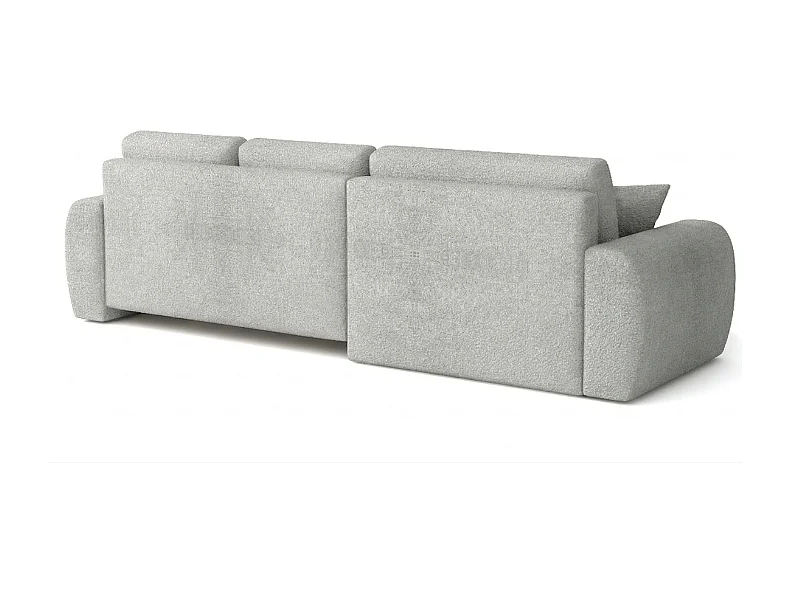 Élégant canapé d'angle convertible droit IVO XL 280x142 cm, en tissu CENTAUR 14 gris