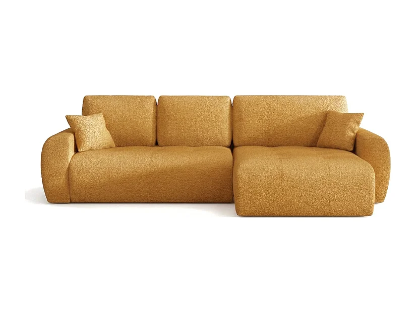 Élégant canapé d'angle convertible droit IVO XL 280x142 cm, en tissu CENTAUR 8 miel