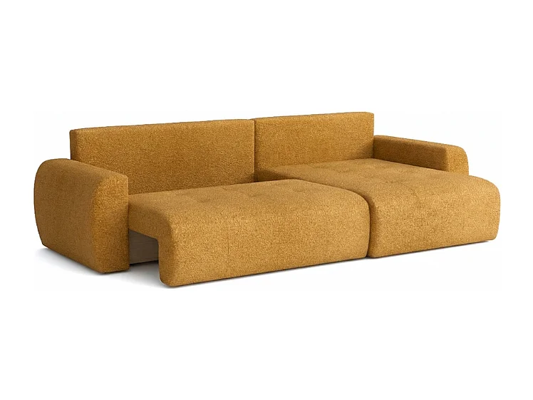 Élégant canapé d'angle convertible droit IVO XL 280x142 cm, en tissu CENTAUR 8 miel