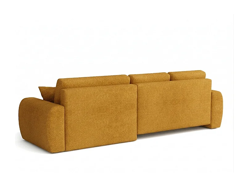 Élégant canapé d'angle convertible droit IVO XL 280x142 cm, en tissu CENTAUR 8 miel