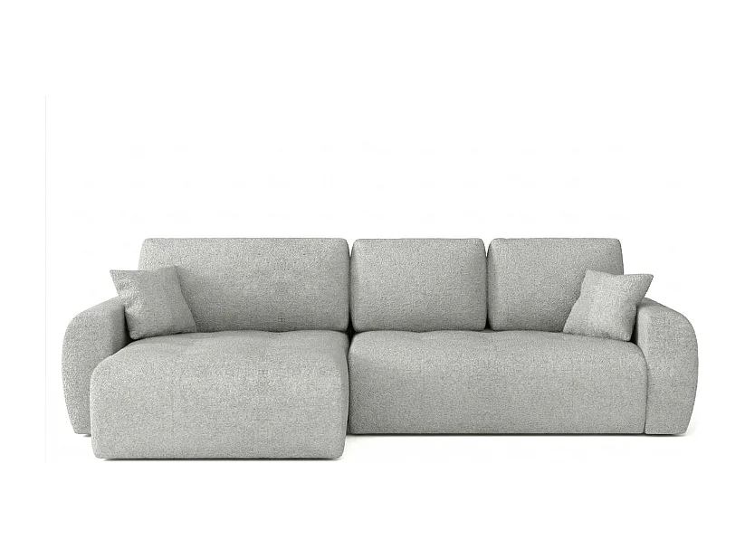 Élégant canapé d'angle convertible gauche IVO XL 280x142 cm, en tissu CENTAUR 14 gris