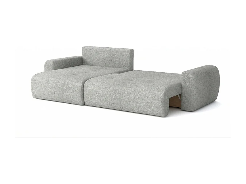 Élégant canapé d'angle convertible gauche IVO XL 280x142 cm, en tissu CENTAUR 14 gris