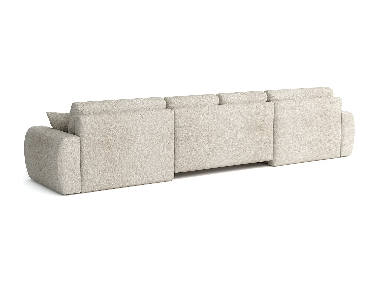 Élégant canapé d'angle convertible IVO U XL 387x150 cm, en tissu LAMBI 5 ivoire