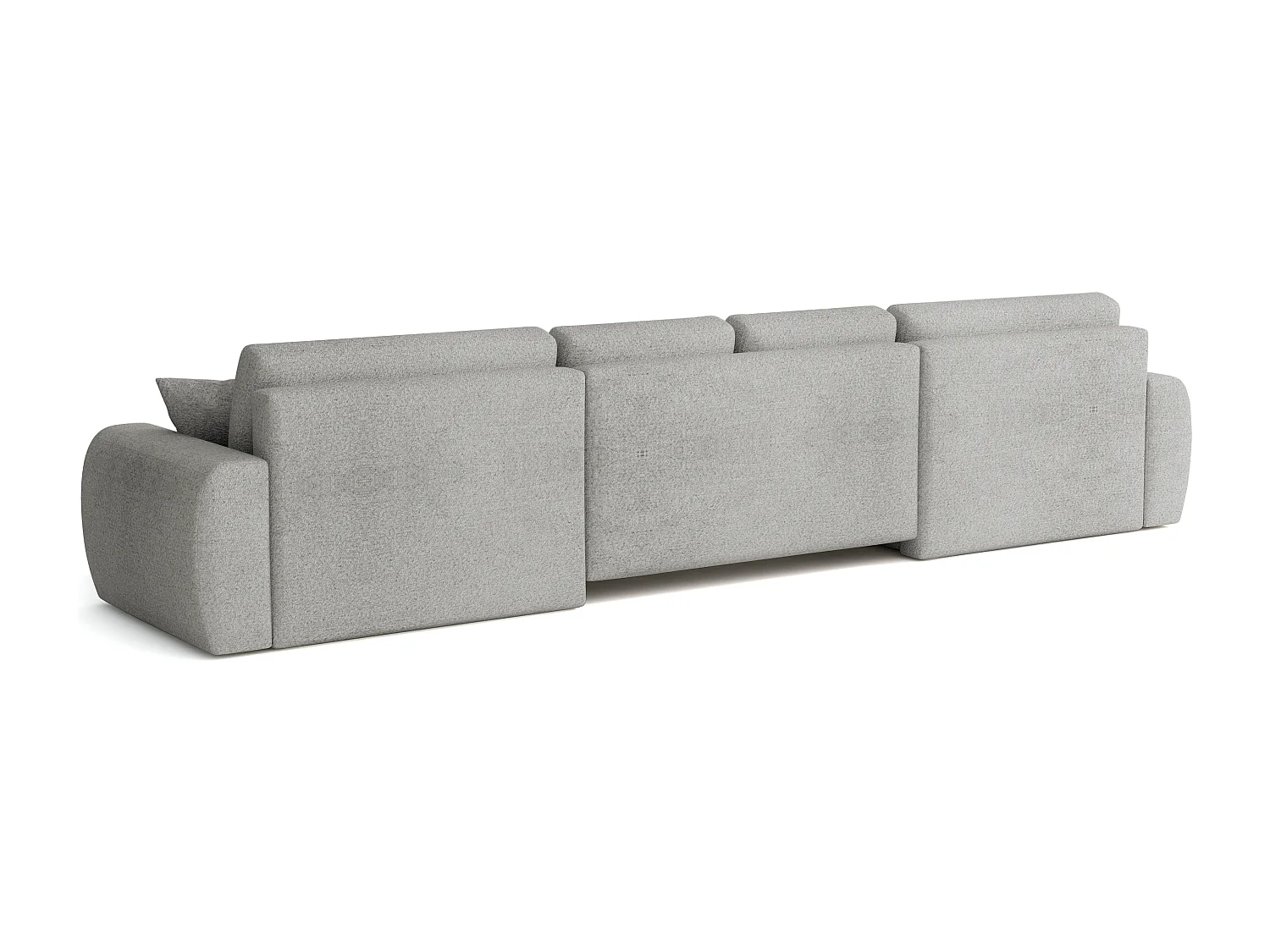Élégant canapé d'angle convertible IVO U XL 387x150 cm, en tissu LAMBI 11 gris