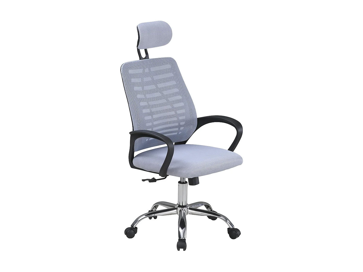 Silla de escritorio ergonómica con patas metálicas de 111-122x60x59 cm en color gris Queny