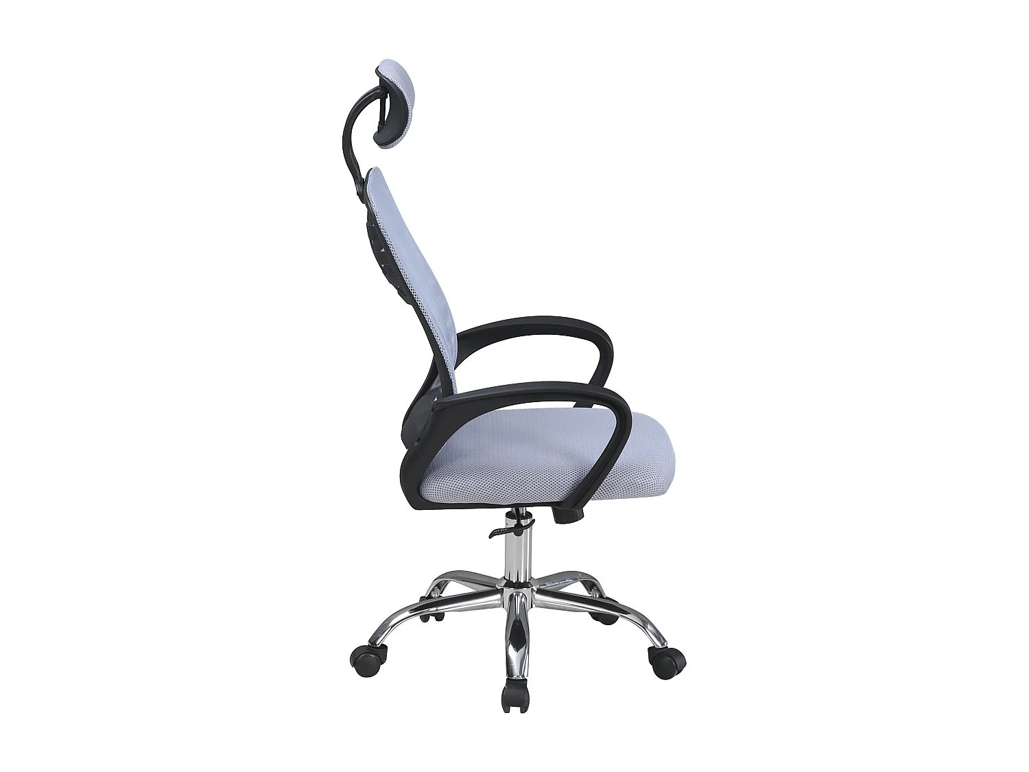 Silla de escritorio ergonómica con patas metálicas de 111-122x60x59 cm en color gris Queny