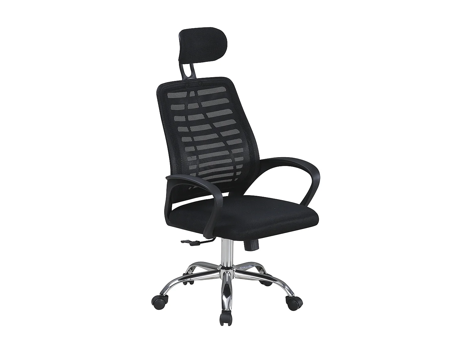 Silla de escritorio ergonómica con patas metálicas de 111-122x60x59 cm en color negro Queny