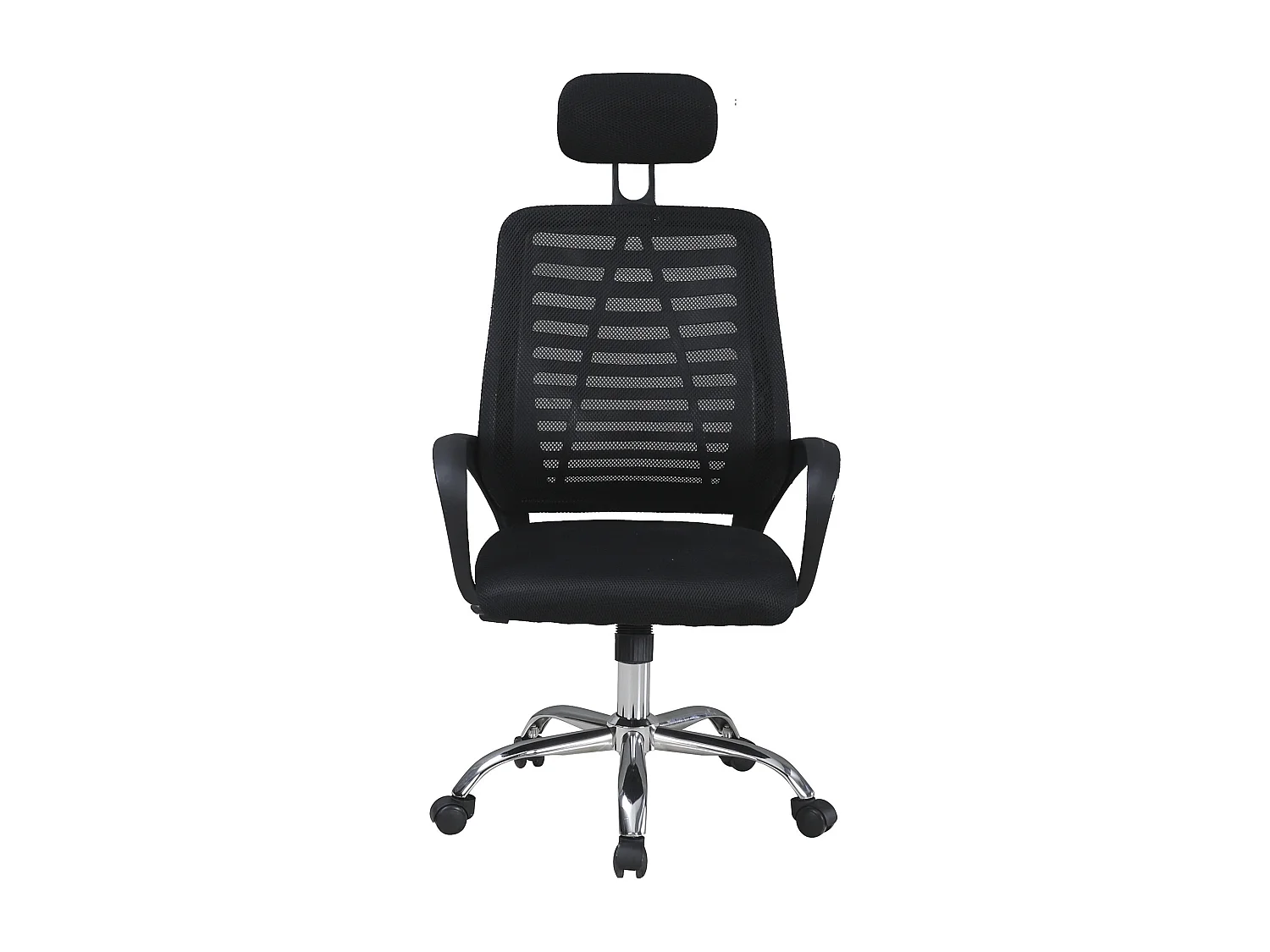 Silla de escritorio ergonómica con patas metálicas de 111-122x60x59 cm en color negro Queny