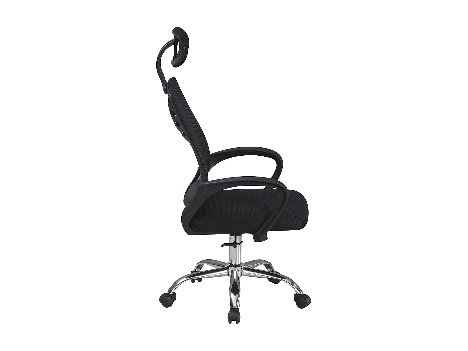 Silla de escritorio ergonómica con patas metálicas de 111-122x60x59 cm en color negro Queny
