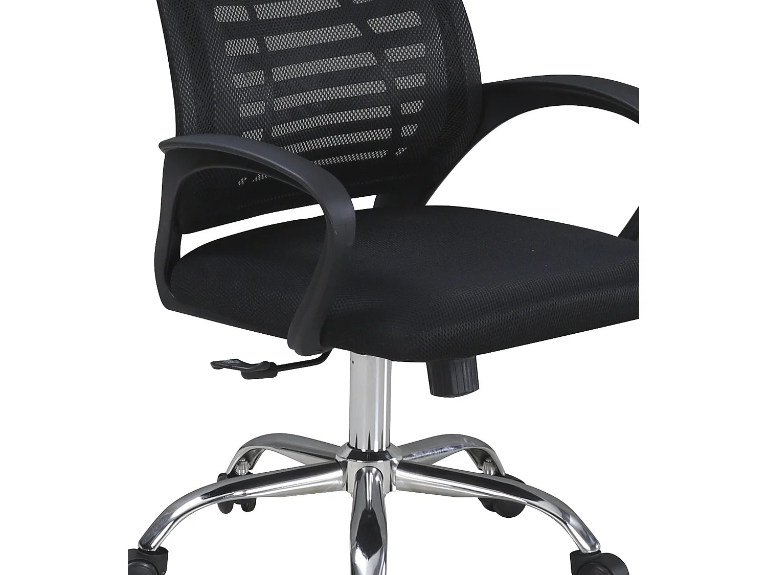 Silla de escritorio ergonómica con patas metálicas de 111-122x60x59 cm en color negro Queny