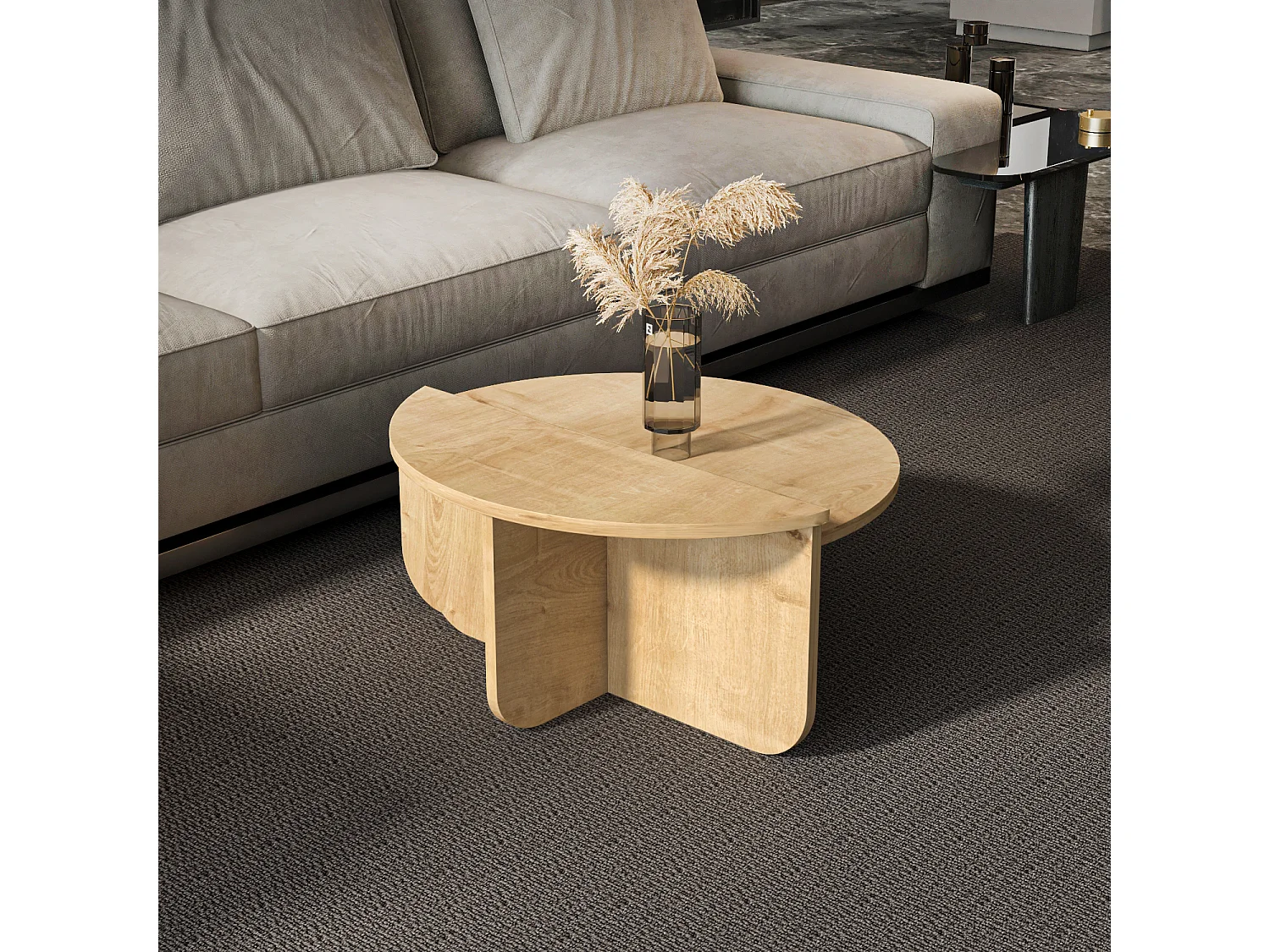 Alves Set de Table Basse Tailles Diverses Design Unique (Chêne)