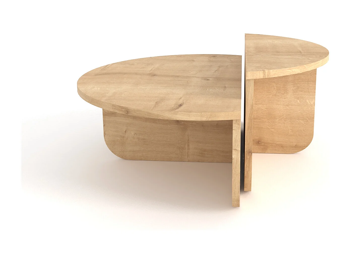 Alves Set de Table Basse Tailles Diverses Design Unique (Chêne)