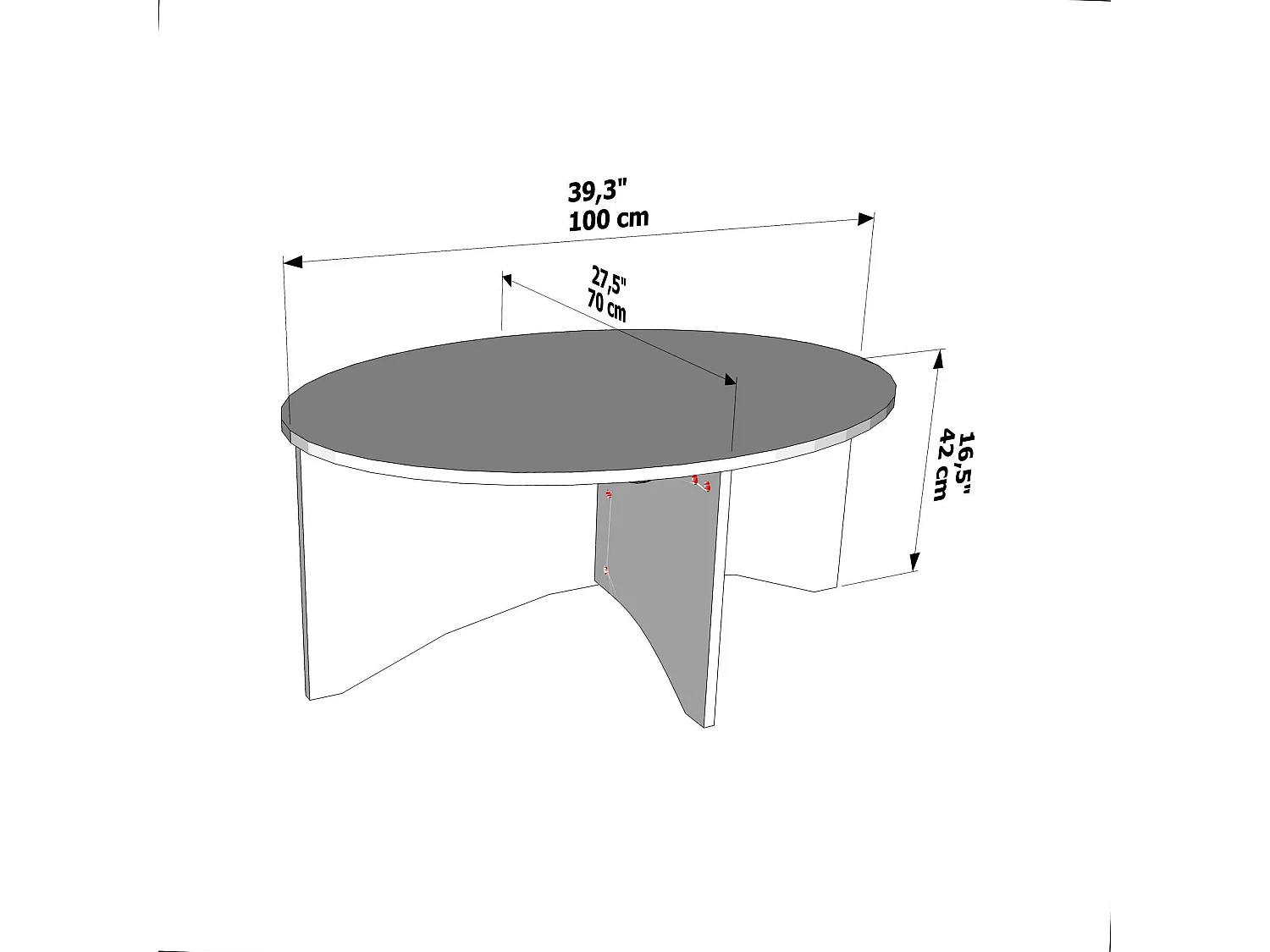 Solo Table Basse Ovale 100 cm (Noyer)