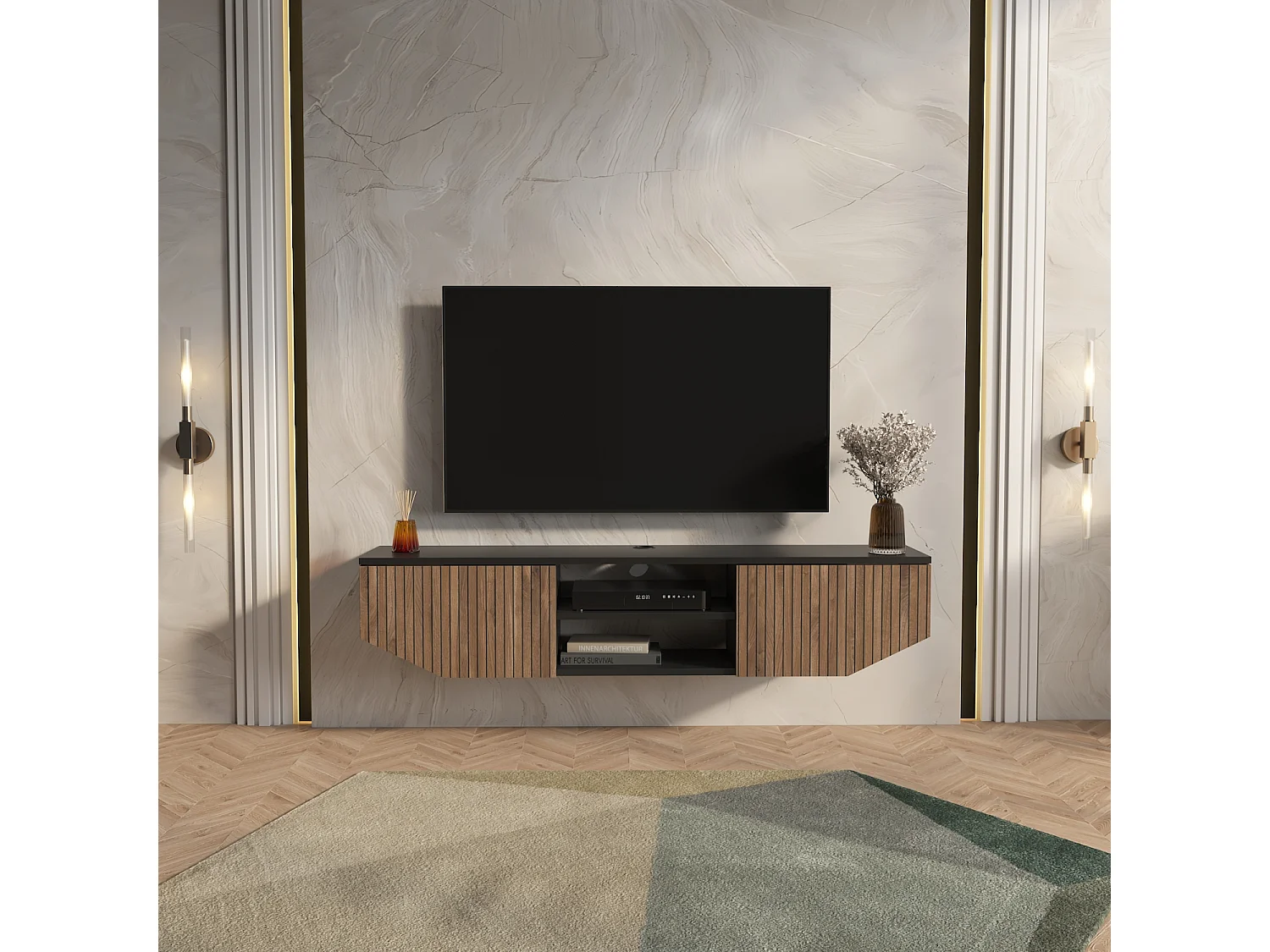 Hängende TV Einheit Hera Schwarz Alina