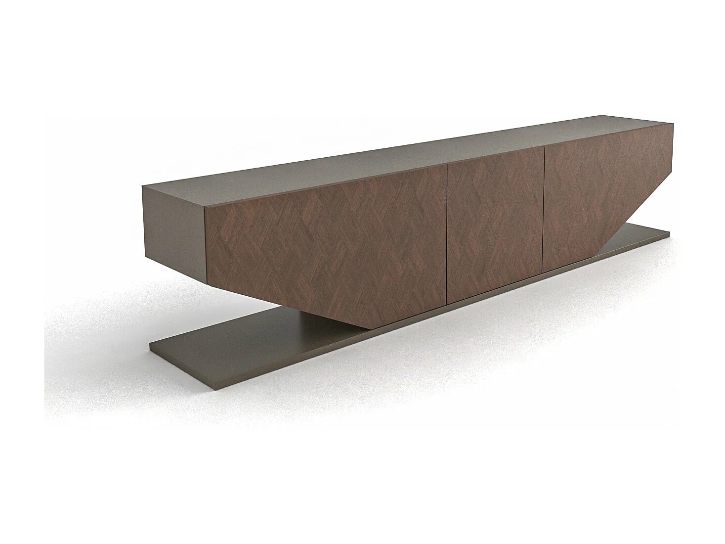 Meuble TV Pearl de 180 cm avec des armoires en style ailes (Effet Galaxy et Vintage)