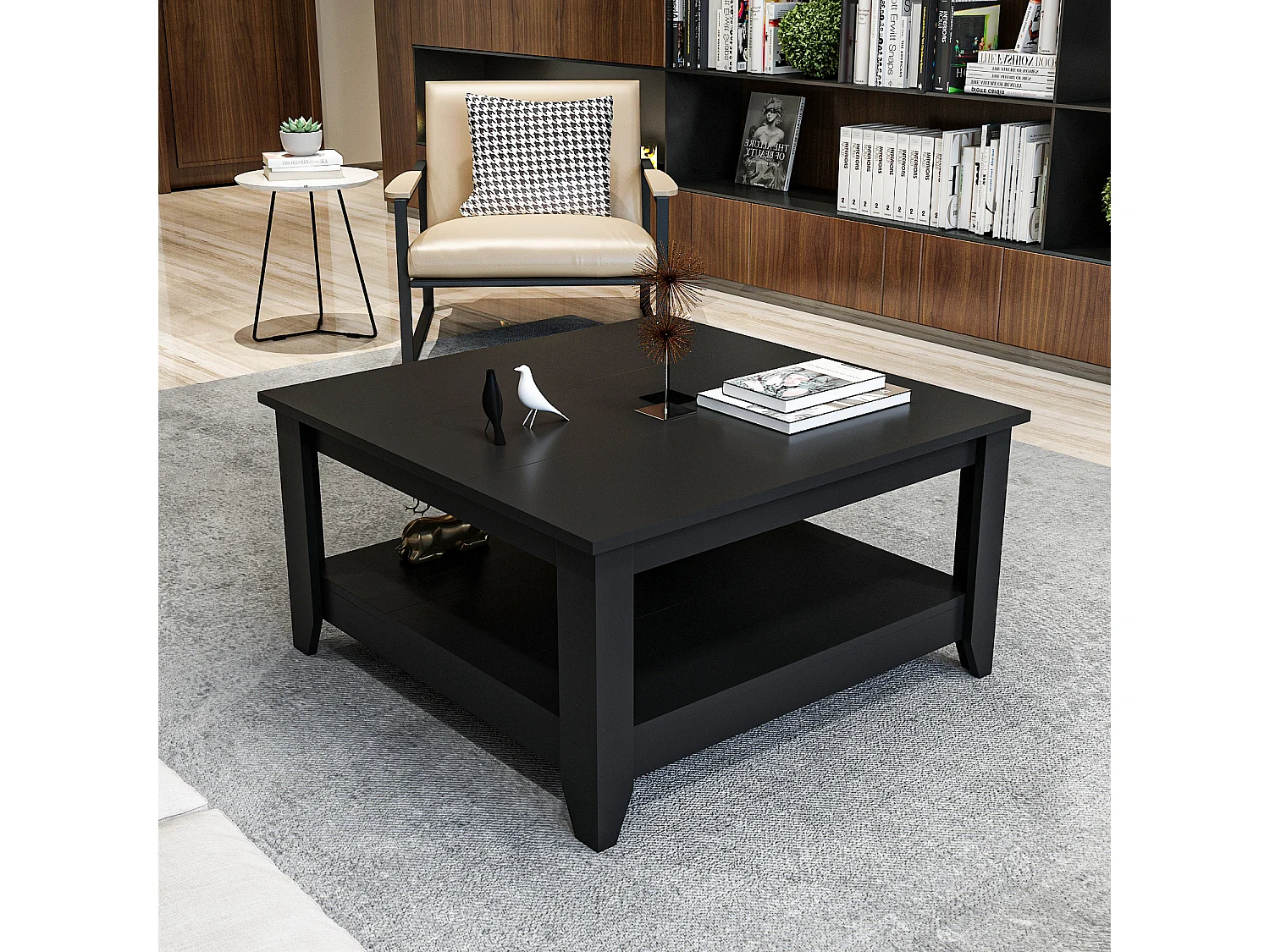 Lea 90 cm Table Basse Carré