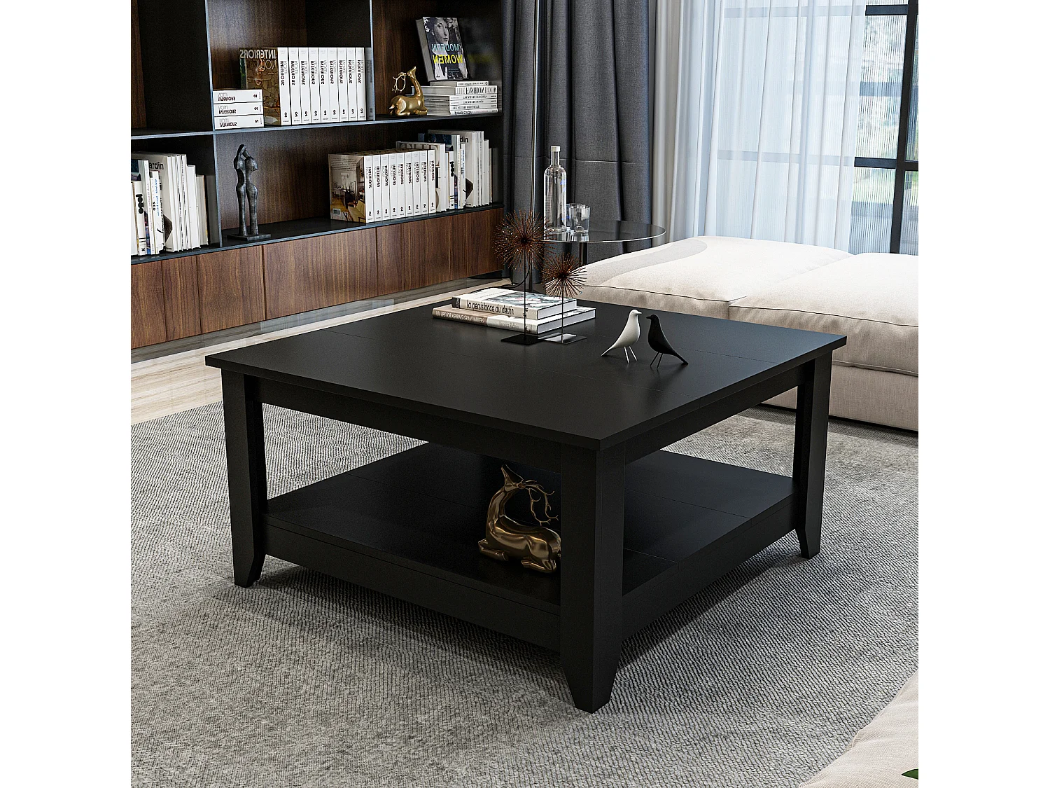 Lea 90 cm Table Basse Carré