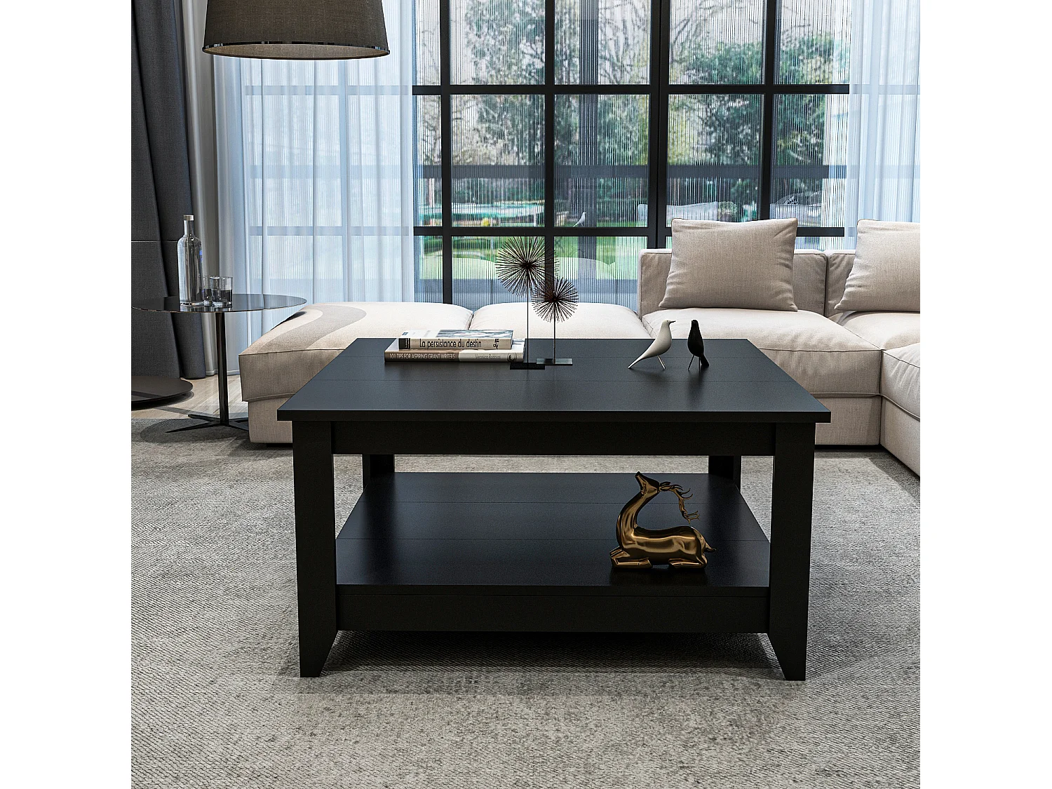 Lea 90 cm Table Basse Carré
