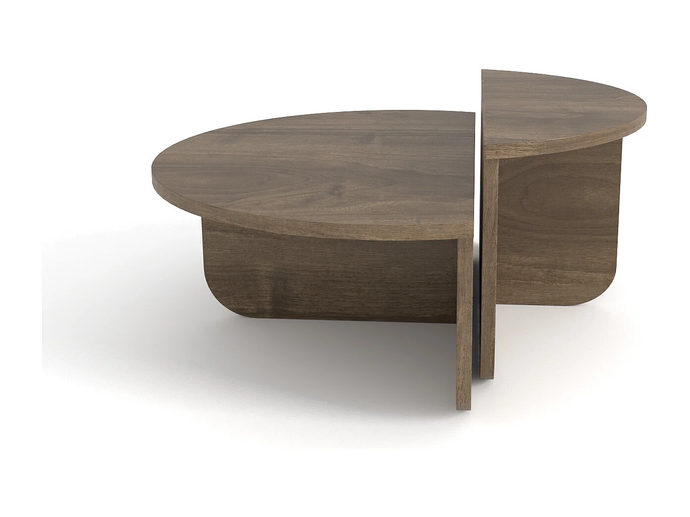 Alves Set de Table Basse Tailles Diverses Design Unique (Noyer)