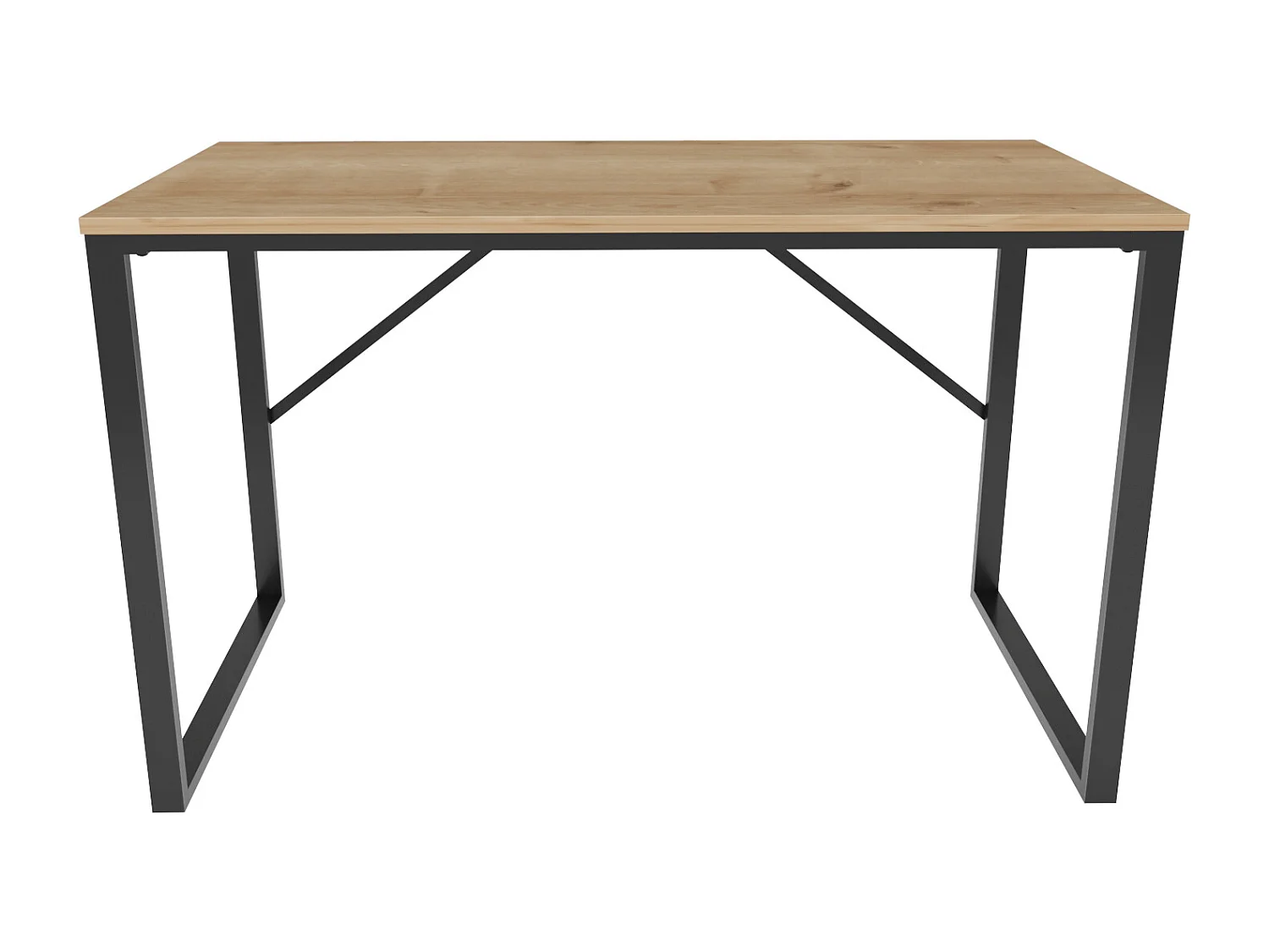 Layton Bureau 120 cm x 74 cm x 60 cm - Cadre Métallique (Noir et Chêne)