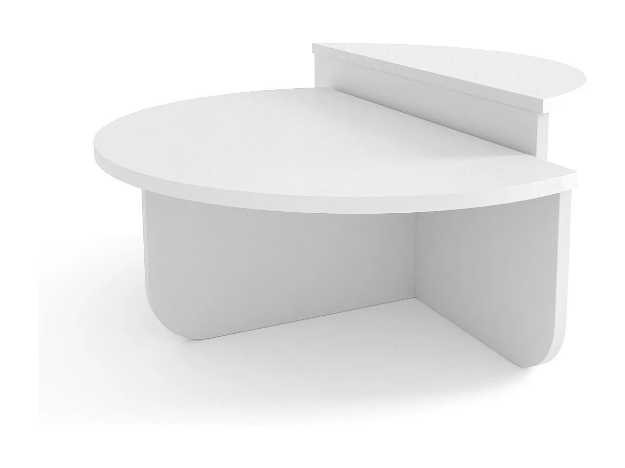 Alves Set de Table Basse Tailles Diverses Design Unique (Blanc)
