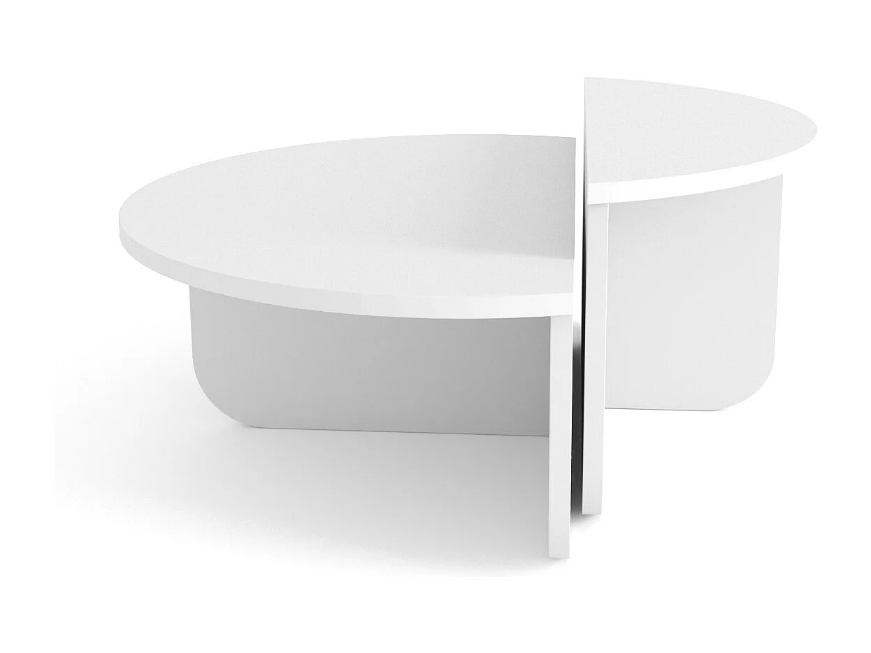 Alves Set de Table Basse Tailles Diverses Design Unique (Blanc)