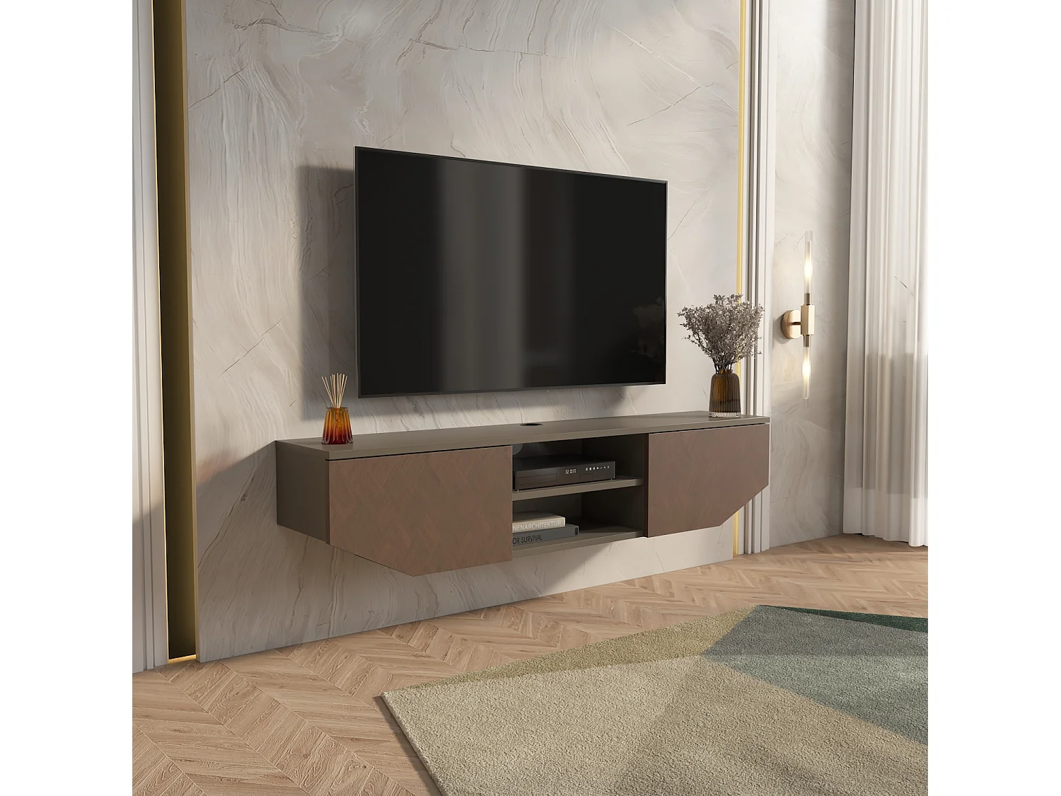 Hängende TV Einheit Hera Galaxie Vintage