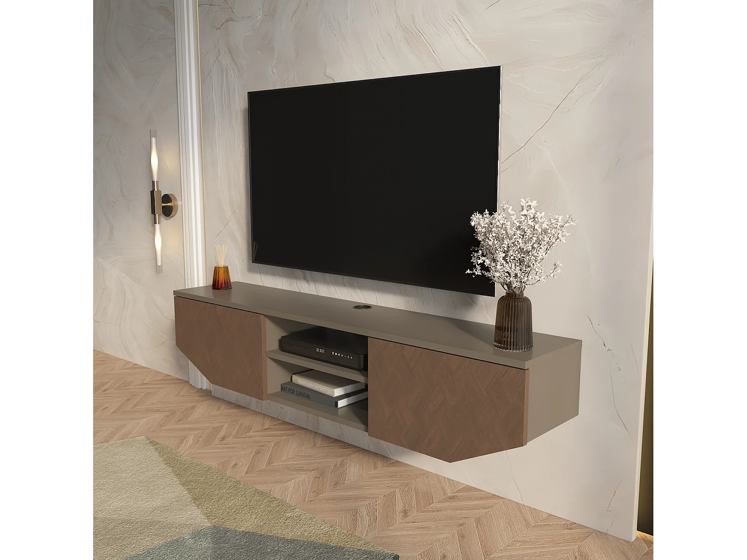 Hängende TV Einheit Hera Galaxie Vintage