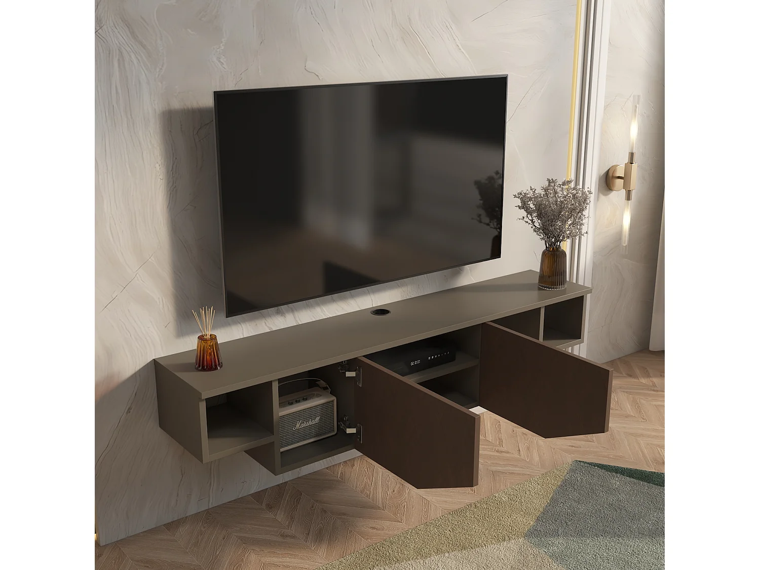 Hängende TV Einheit Hera Galaxie Vintage