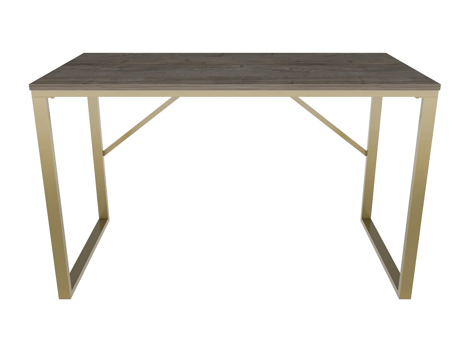 Layton Bureau 120 cm x 74 cm x 60 cm - Cadre Métallique (Doré et Wenge)