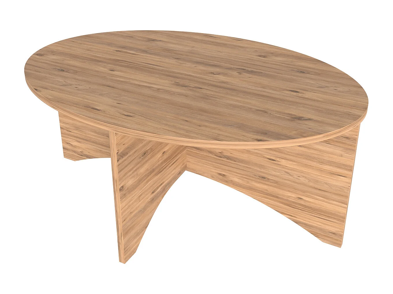 Solo Table Basse Ovale 100 cm  (Chêne)