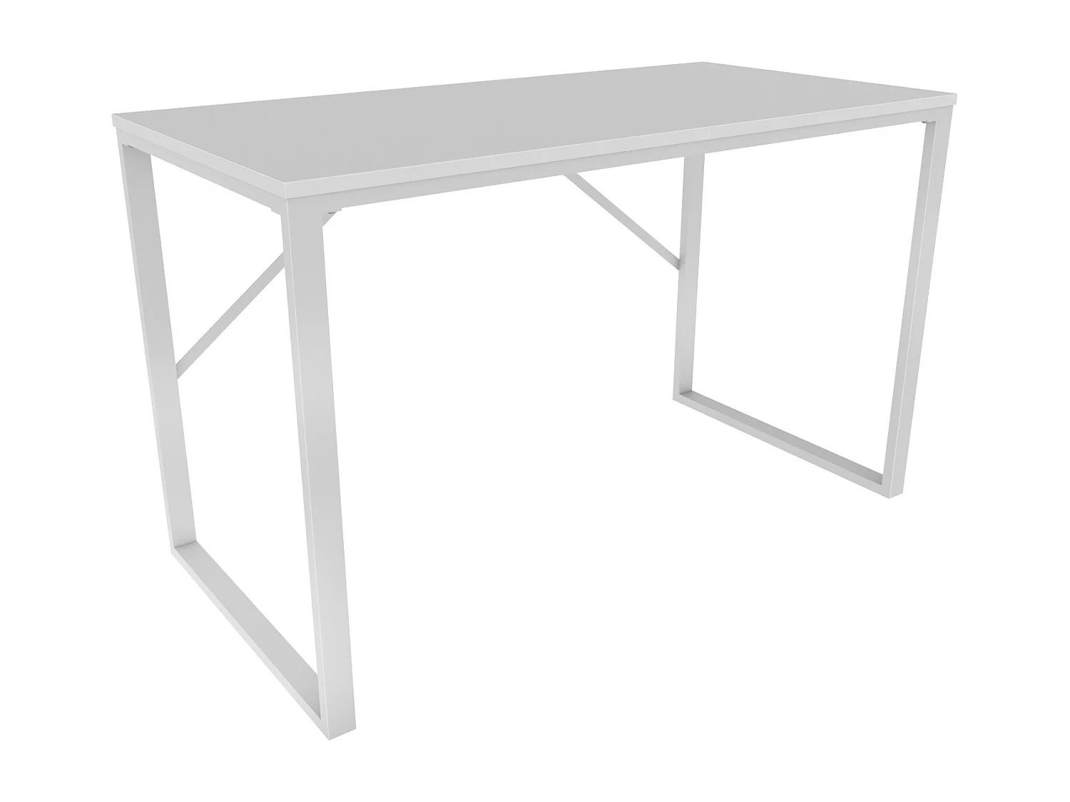 Layton Bureau 120 cm x 74 cm x 60 cm - Cadre Métallique (Blanc)