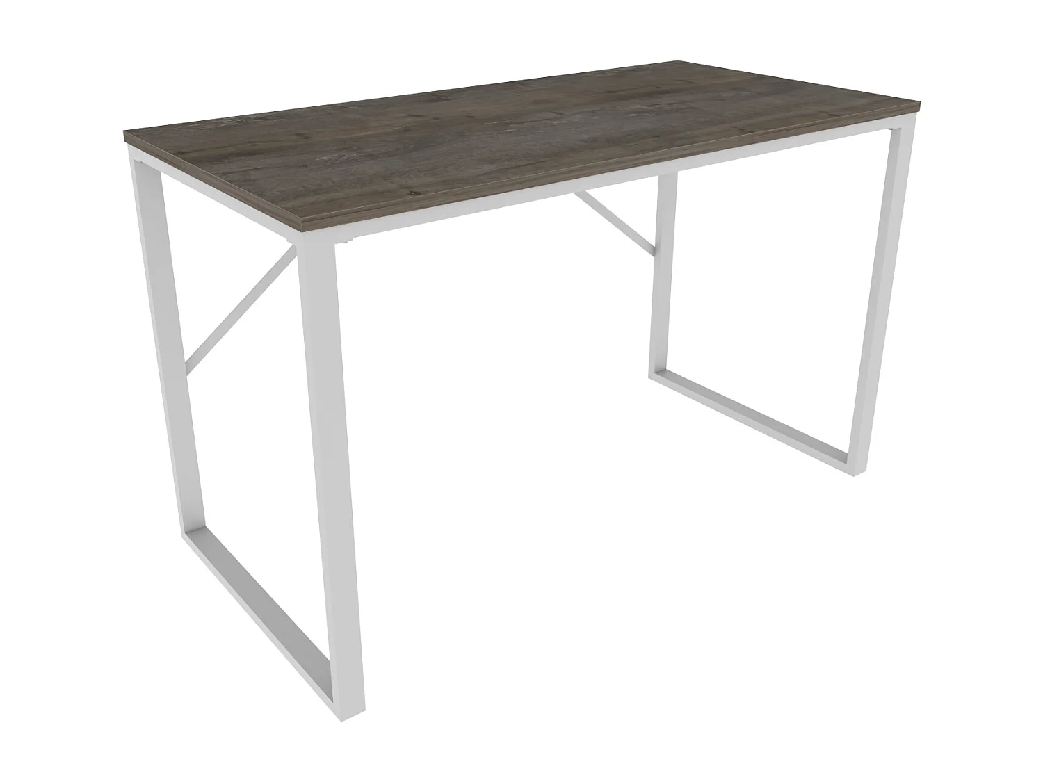 Layton Bureau 120 cm x 74 cm x 60 cm - Cadre Métallique (Blanc et Wenge)