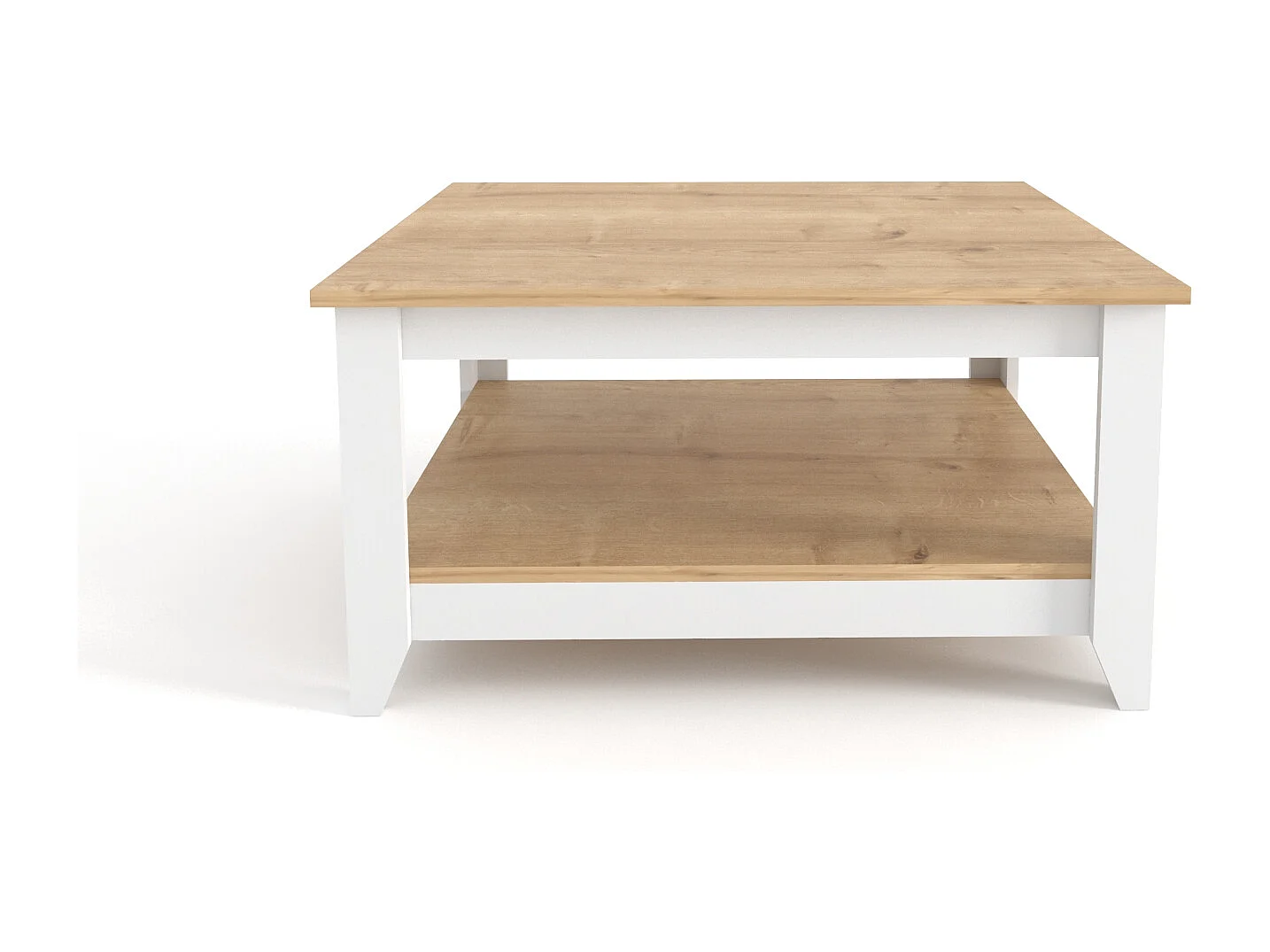 Lea 90 cm Table Basse Carré (Chêne et Blanc)