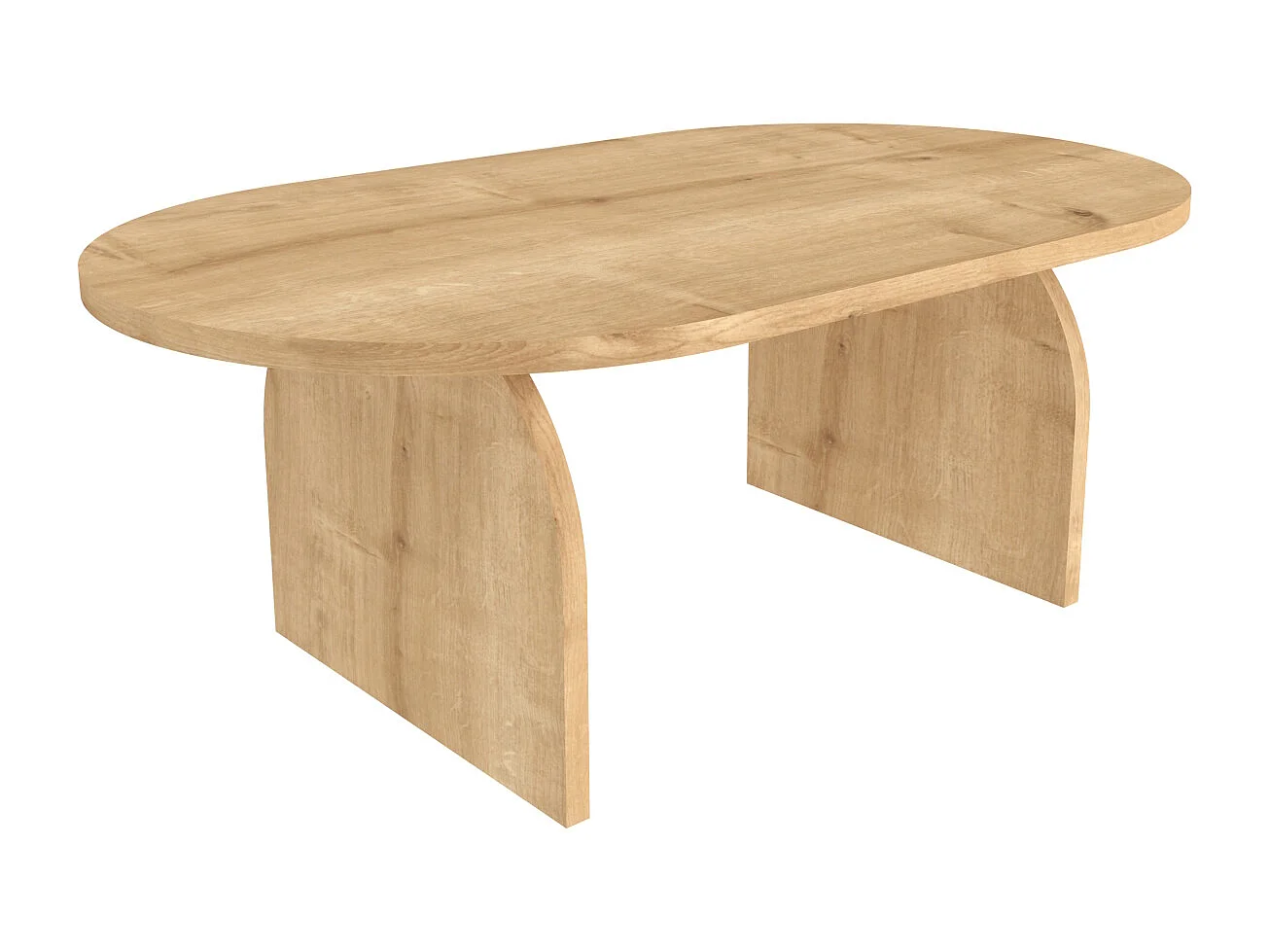 Mono Table Basse Ovale - 120 cm x 60 cm (Chêne)