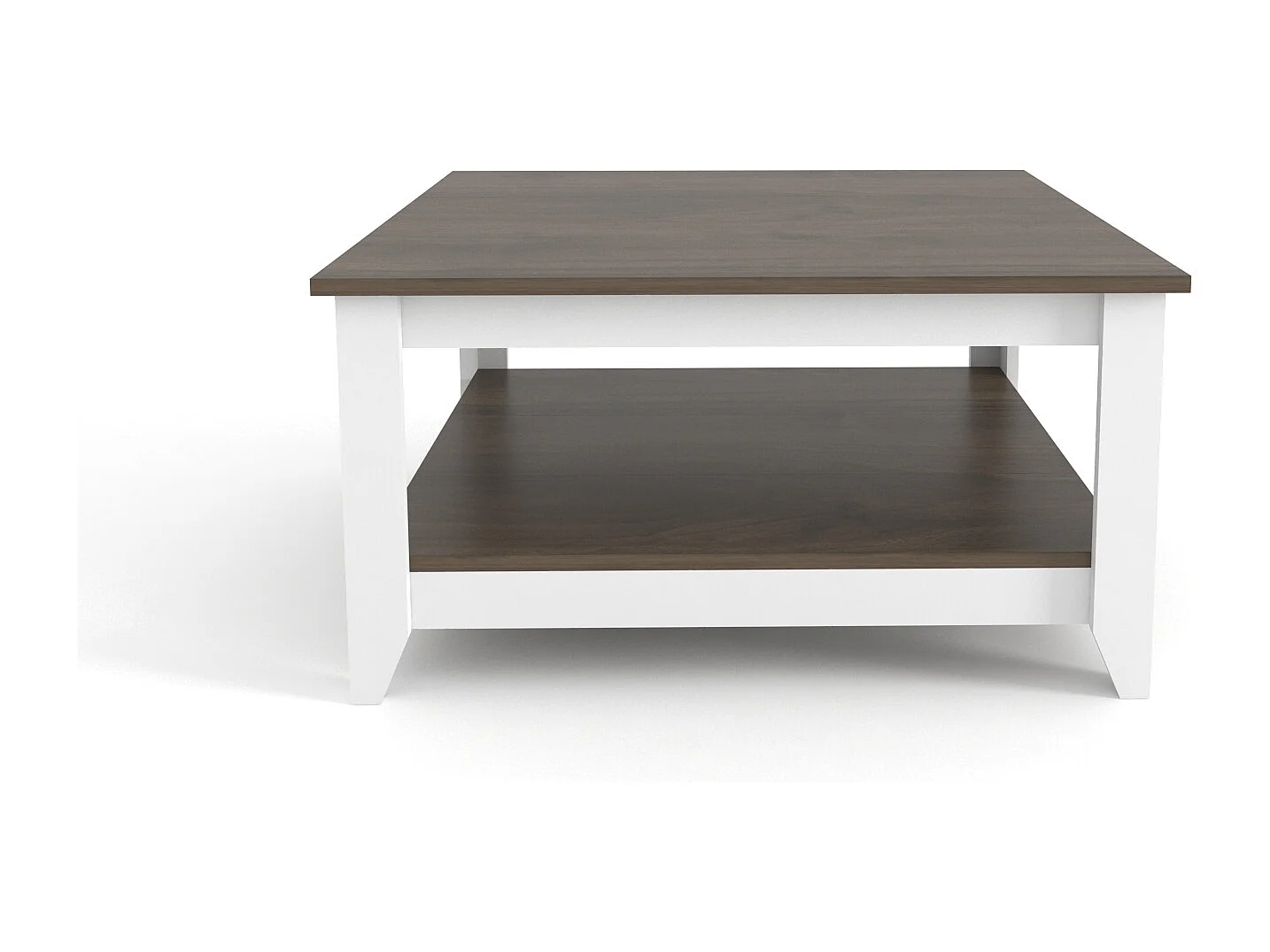 Lea 90 cm Table Basse Carré (Noyer et Blanc)