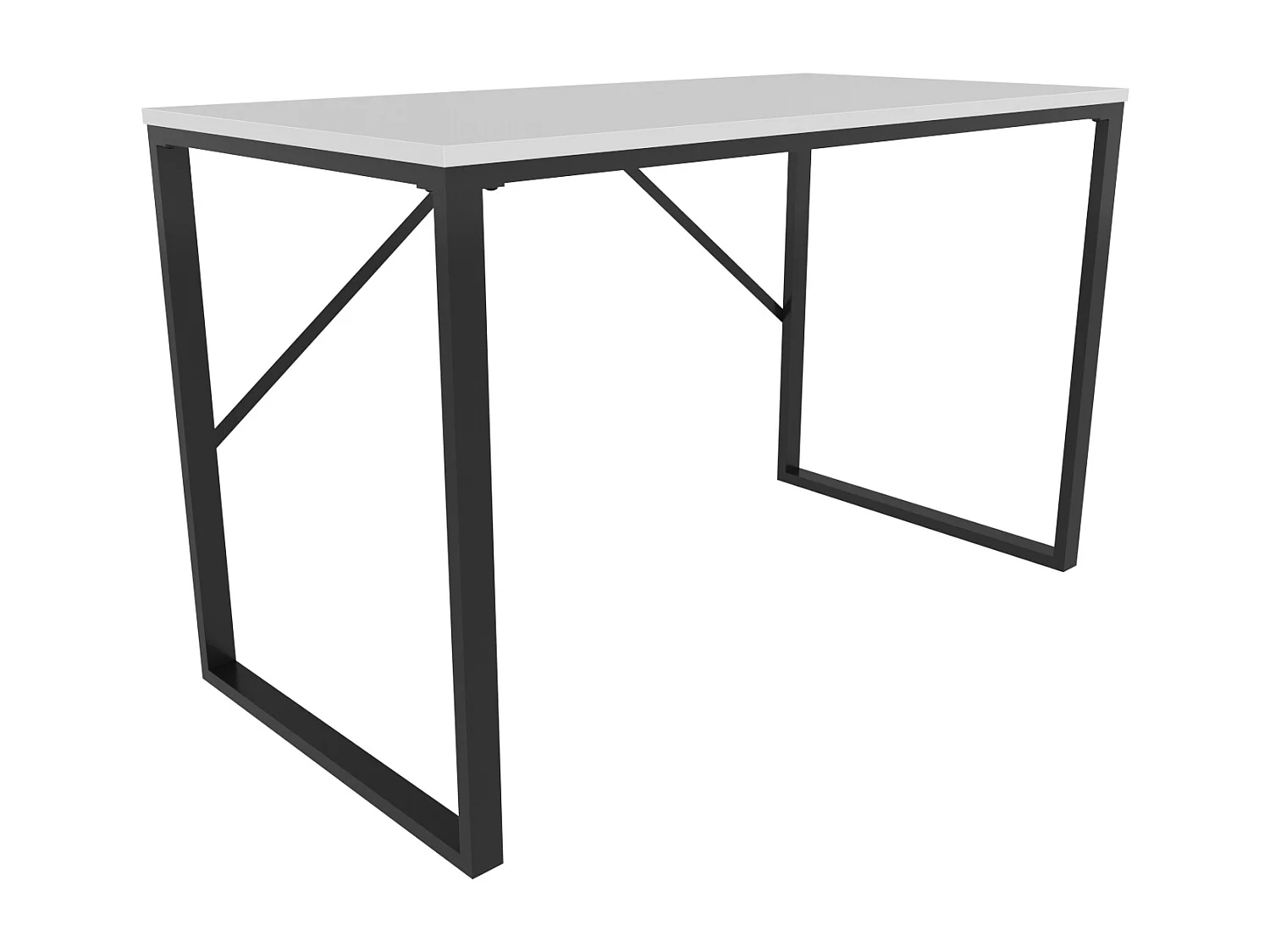 Layton Bureau 120 cm x 74 cm x 60 cm - Cadre Métallique (Noir et Blanc)