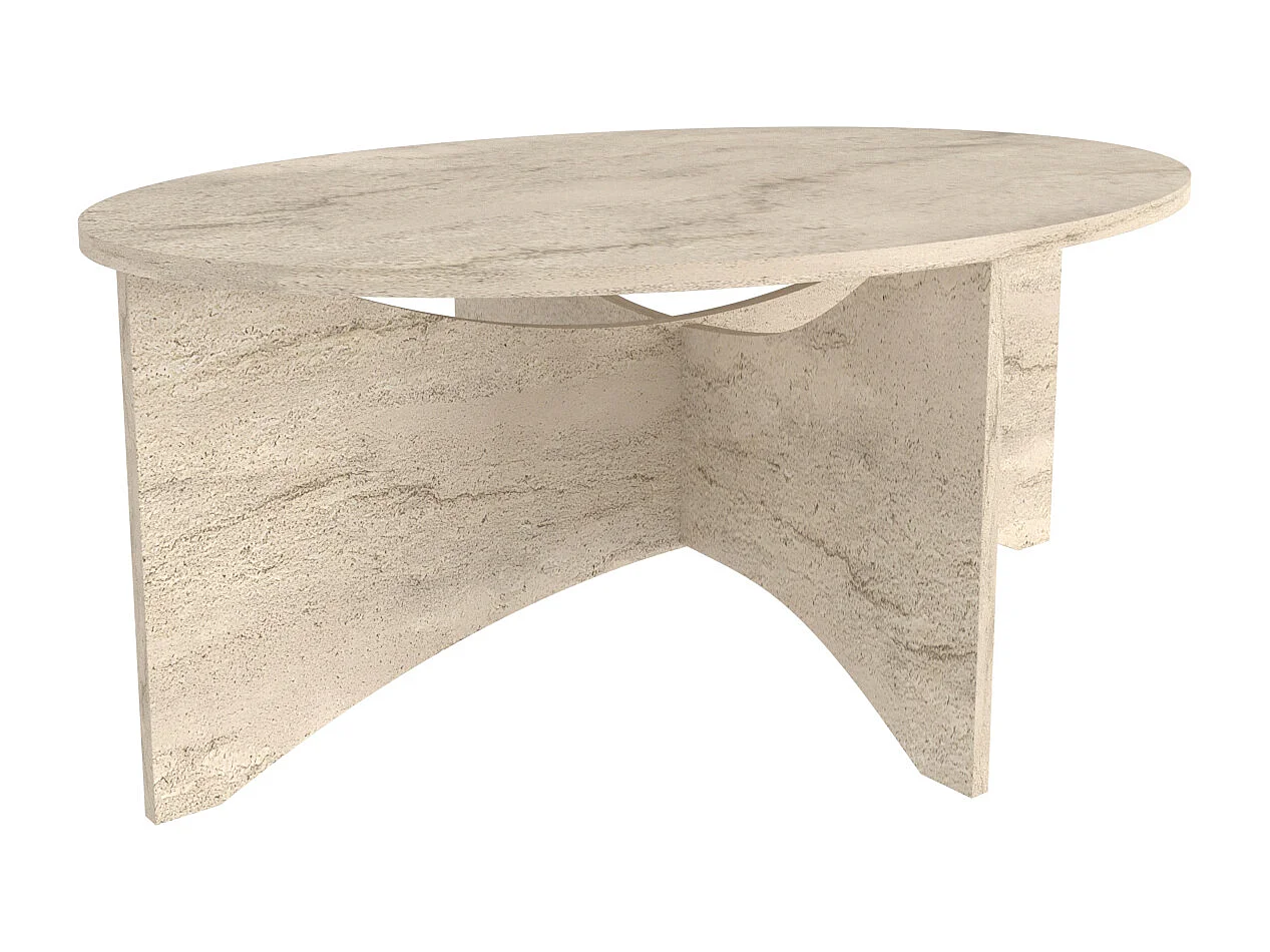Solo Table Basse Ovale 100 cm (Travertine)